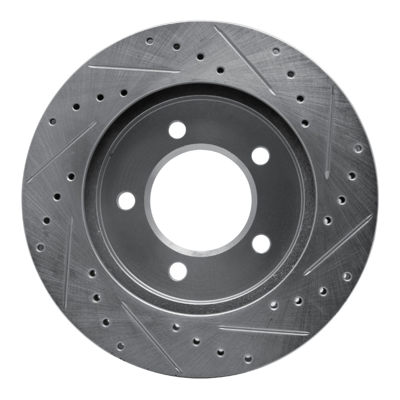 Ford Expedition Brake Rotor (1) - Front Left - R1 Concepts - Drilled & Slotted - Silver - `97-`02